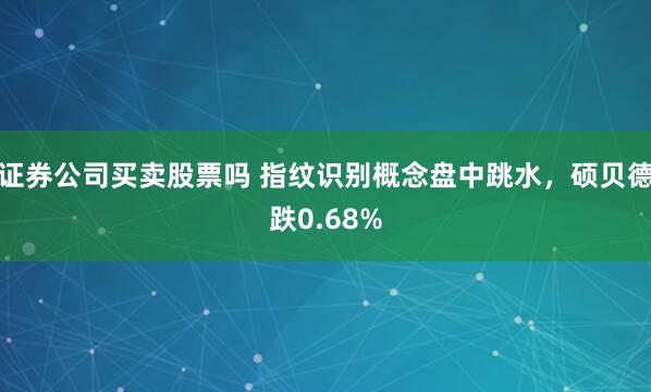 证券公司买卖股票吗 指纹识别概念盘中跳水，硕贝德跌0.68%